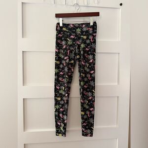 Derek Heart Tropical Flamingo  winter Leggings